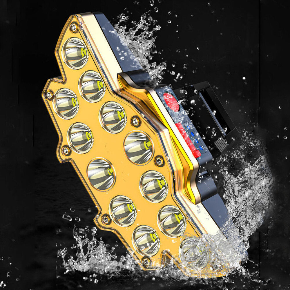 12*P90 LED Headlamp USB Rechargeable Long Shoot 4 Modes Bike Head Torch Flashlight Waterproof Camping Fishing