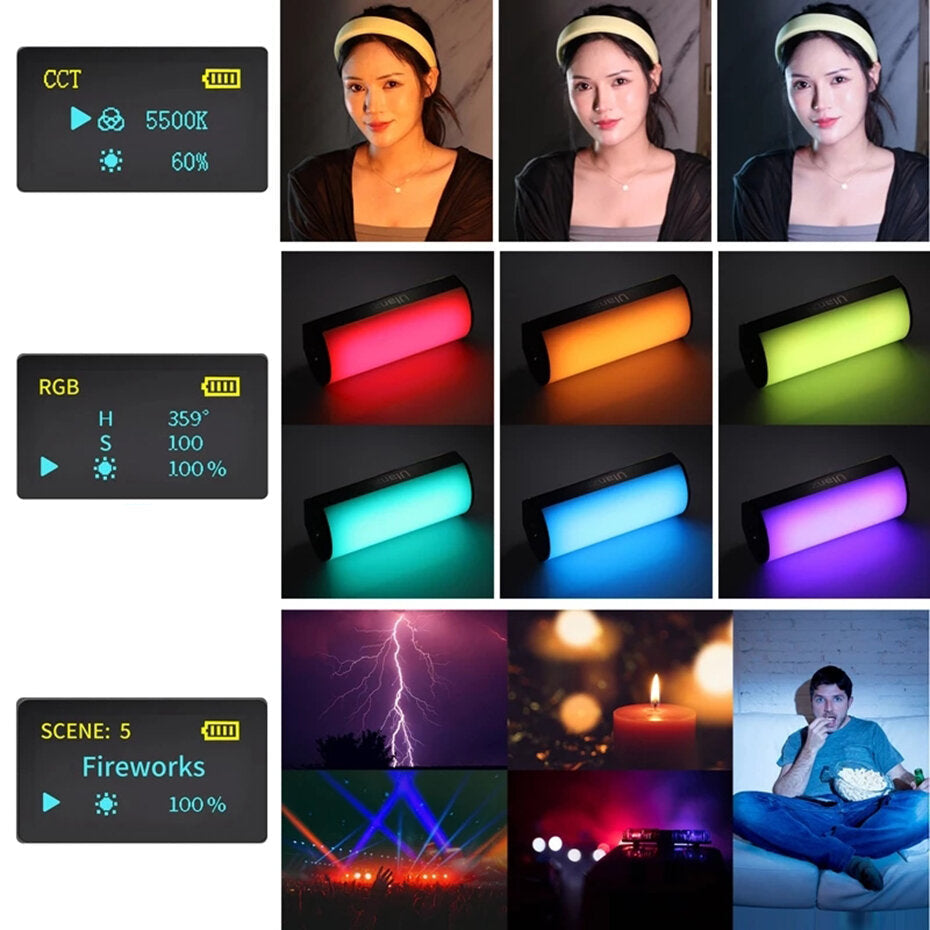Handheld RGB Light Stick Portable Led Video Lamp Tube 2500-9000K with Magnetic for Youtube Live Broadcast Photography