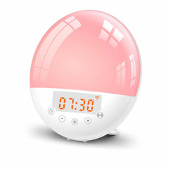 WIFI Sunrise Alarm Clock Light FM Radio Smart Wake Up LED Sunrise Light Tuya APP Control Work with Alexa/Google 7 Colors Sunrise Simulation