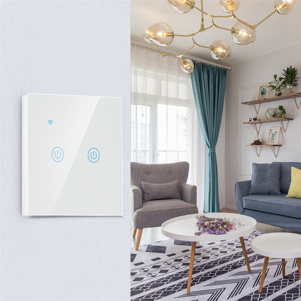 Smart Wall Switch Panel Naught Wire Voice Control Switch Supports Alexa/Google Assistant