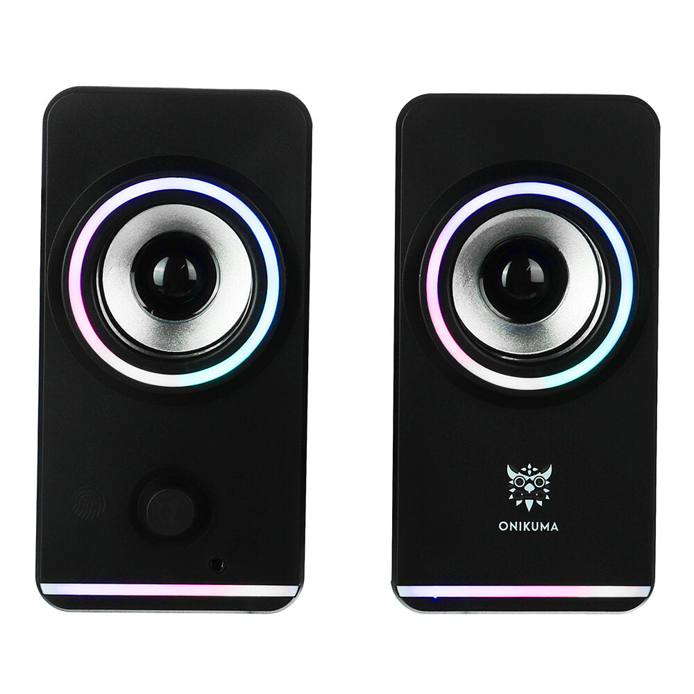 Computer Speaker 5W*2 Multimedia Speaker with Touch RGB Light Control Volume Button Control 3.5mm+USB Plug
