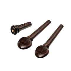 Ebony Violin Parts Set W/ Tailpiece+Chin Rest+4 Tuning Pegs+ End Pin Exquisite Pattern Inlay DIY For 3/4 4/4 Violin