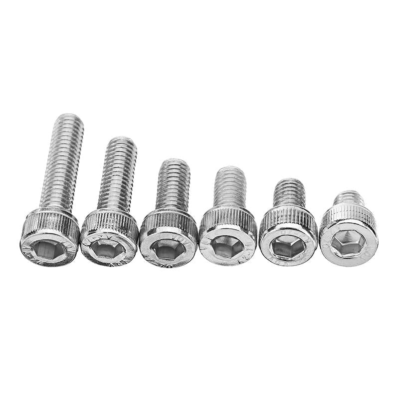 60Pcs M5 Stainless Steel 6-20mm Hex Socket Cap Head Screw Allen Bolt Assortment Kit