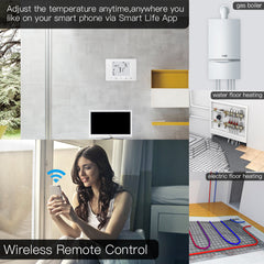 WiFi Smart LCD 5A Wall-Hung Gas Boiler Water Electric Underfloor Heating Temperature Controller Digital Weekly Programmable Thermostat Wall Mounted