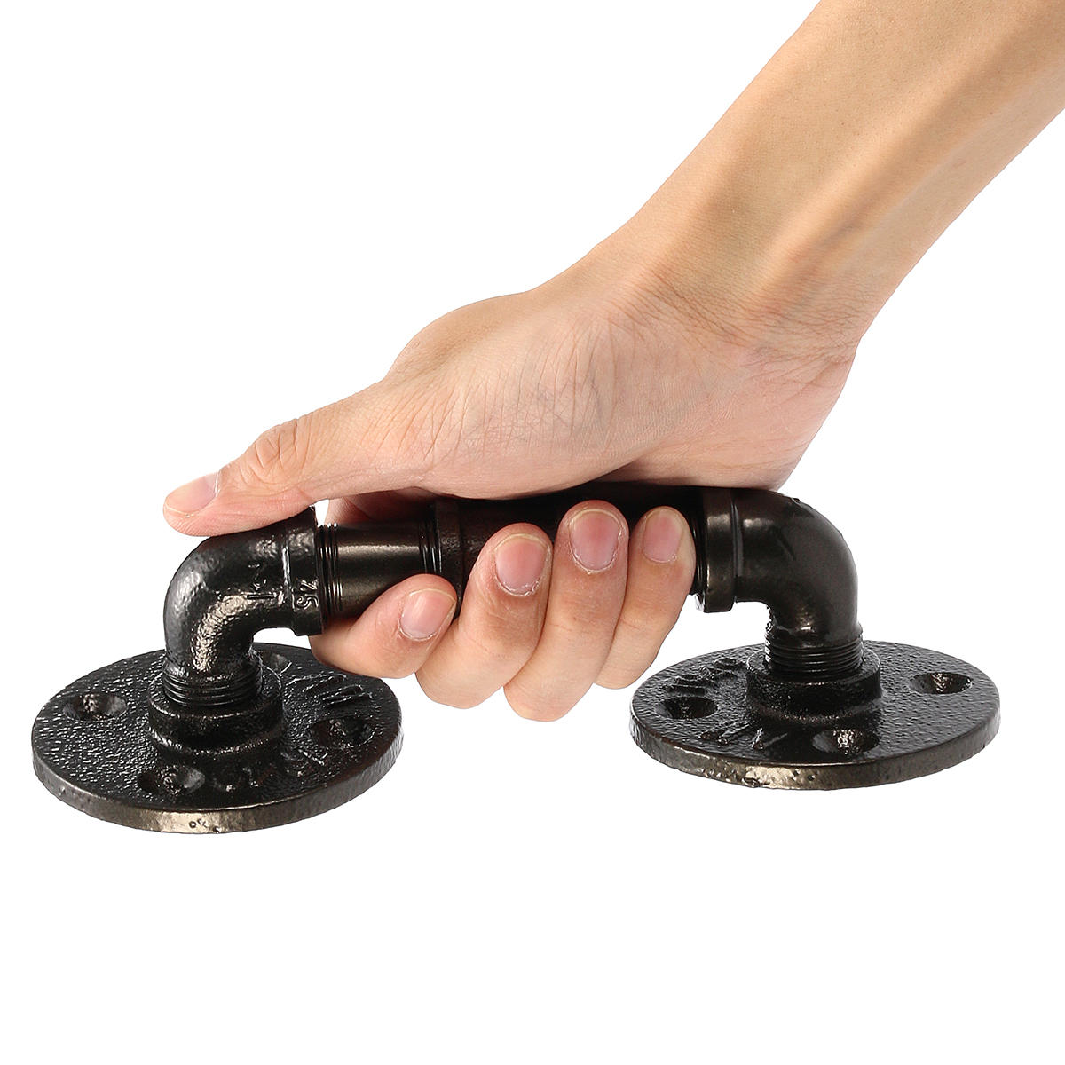 Industrial Vintage Steampunk Iron Pipe Drawer Door Handle Pull&Push Rustic Cabinet Handle