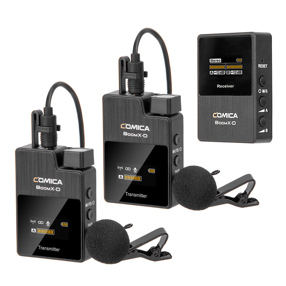One-Trigger-Two 2.4G Digital Wireless Microphone System3.5mm Interface for DSLR Cameras