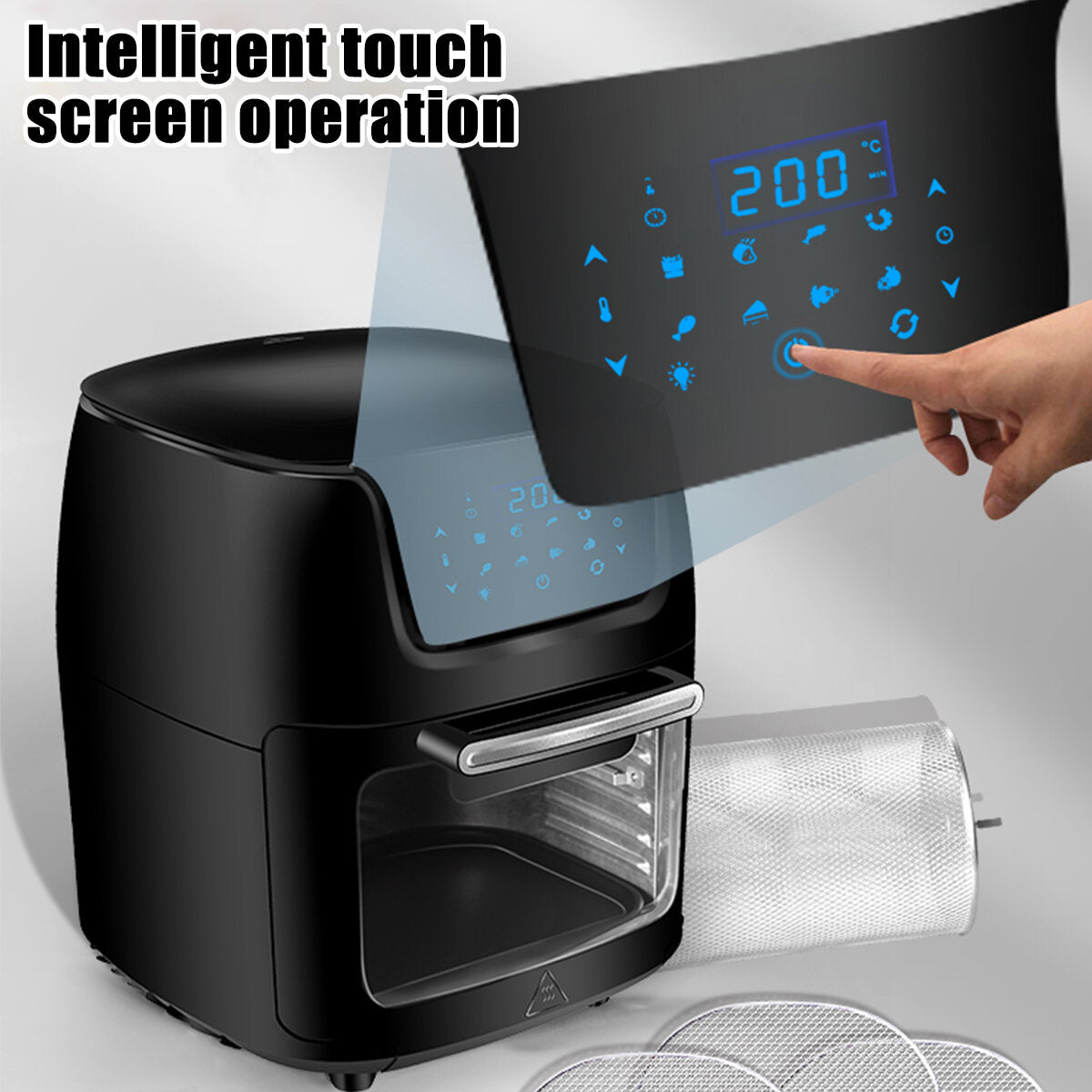 Air Fryer Oven Electric Touch Digital Airfryer Rotisserie Dry Large Cooker 12L