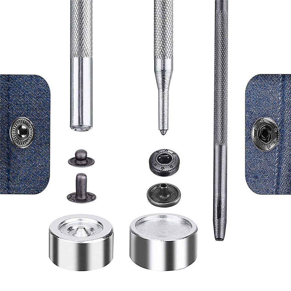 4 Pcs Metal Leather Craft Tools Snap Rivet Fastener Buttons Installation Tool Kit Hand Punch Tool Set