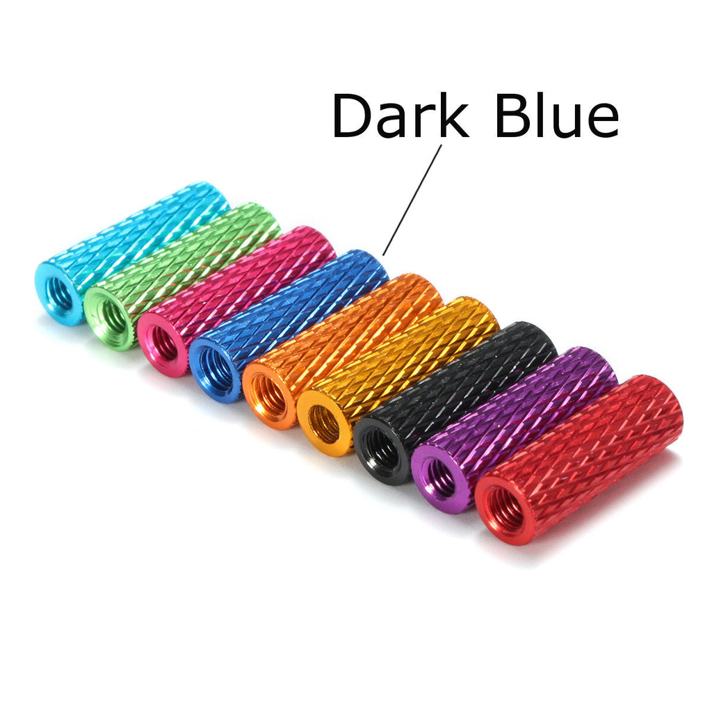 M3AS3 10Pcs M3 15mm Knurled Standoff Aluminum Alloy Anodized Spacer