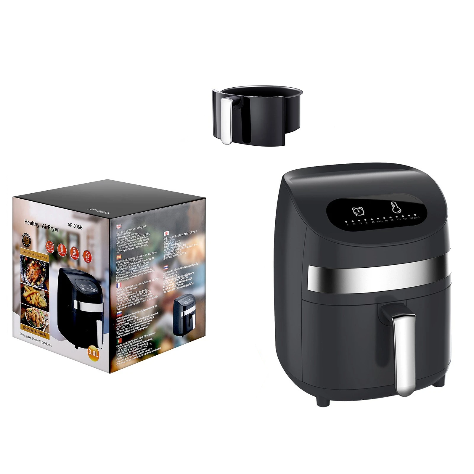1000W Air Fryer 3L Electric Hot Air Fryer Oven