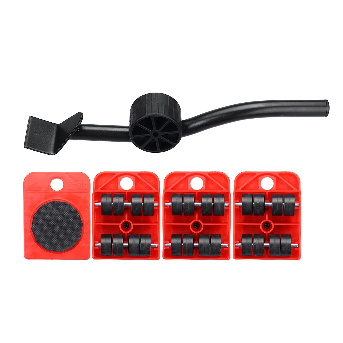 5pcs Heavy Duty Furniture Slider Lifter Movers Tool Kit Roller Transport Trolley