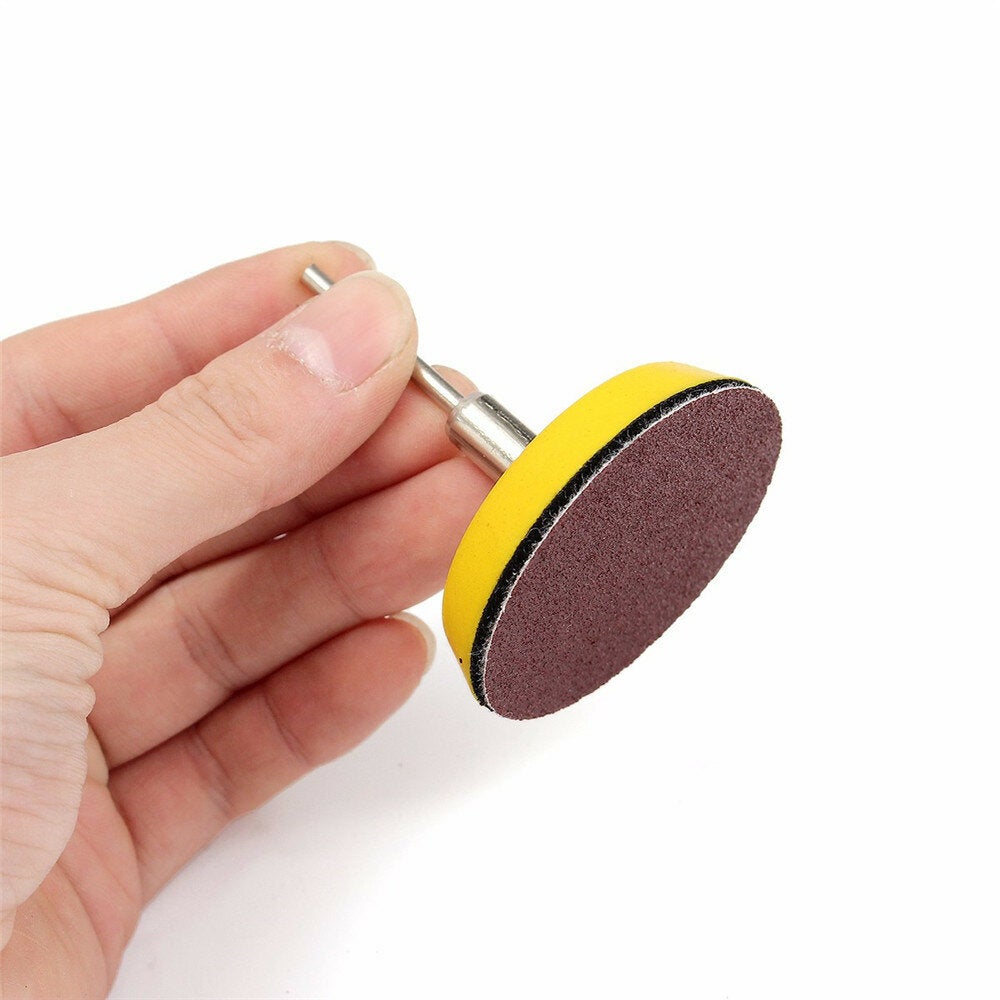 2 Inch 50mm Hook and Loop Sanding Pad 3mm Shank with 60pcs Sandpaper