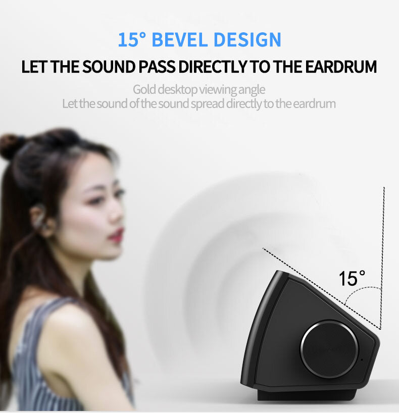 Computer Audio Desktop Wireless Bluetooth Speaker Subwoofer Bass Surround Sound Box for PC Laptop Tablet MP3 MP4