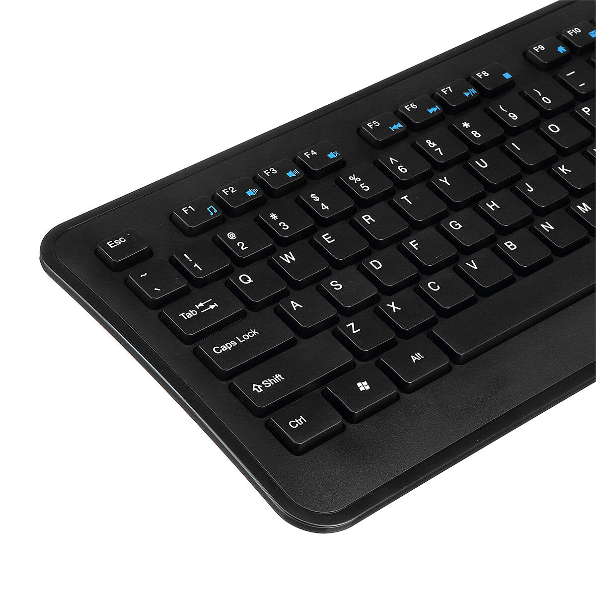 Wired Keyboard & Mouse Set 104 Keys Office Optical Keyboard 2400DPI Ergonomic Mouse Kit for Keyboard Laptop PC
