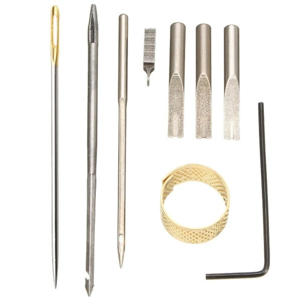 48Pcs Leather Craft Tools Kit Hand Sewing Stitching Punch Carving Work Saddle