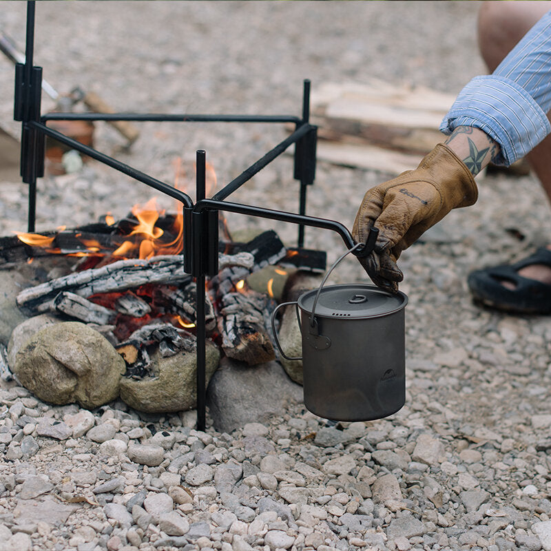 Burning Fire Rack Portable Picnic Firewood Rack Triangle Stable Outdoor Camping Barbecue