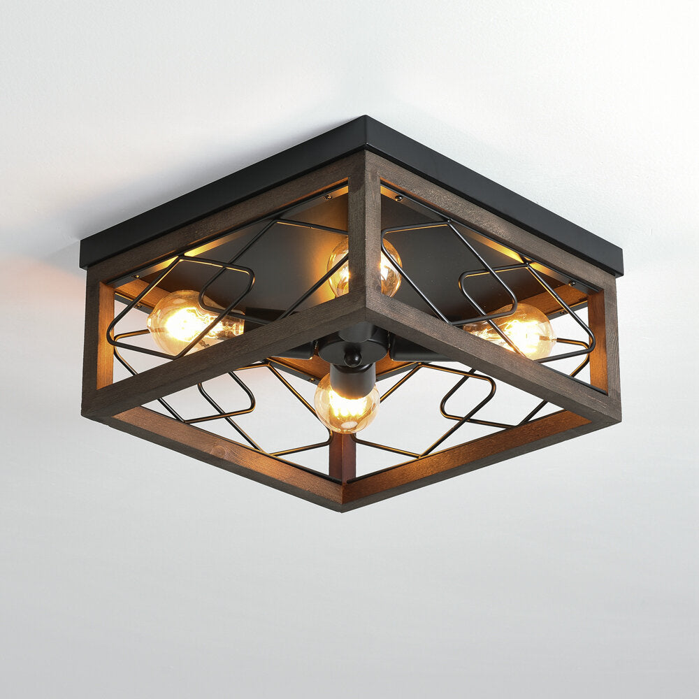 Flush Retro Mount Ceiling Light Vintage Industrial Lamp Living Room Kitchen 110-240V