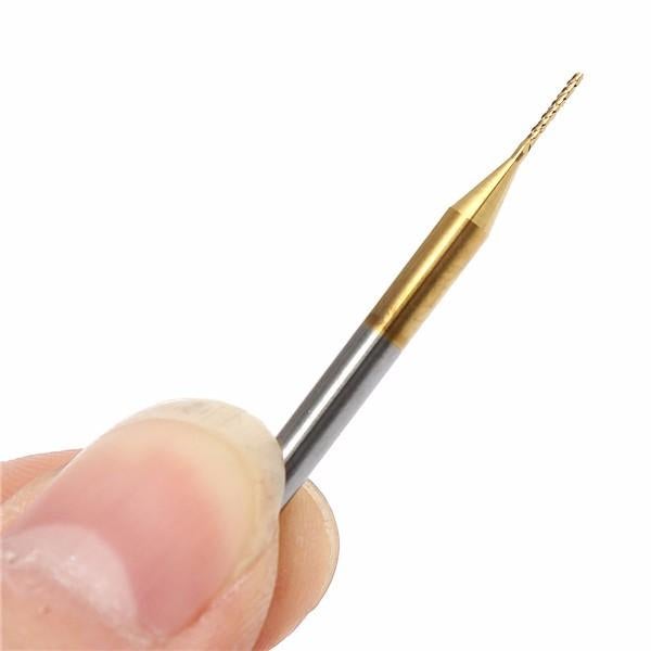10pcs 0.6mm Titanium Coated Engraving Milling Cutter Carbide End Mill Rotary Burr
