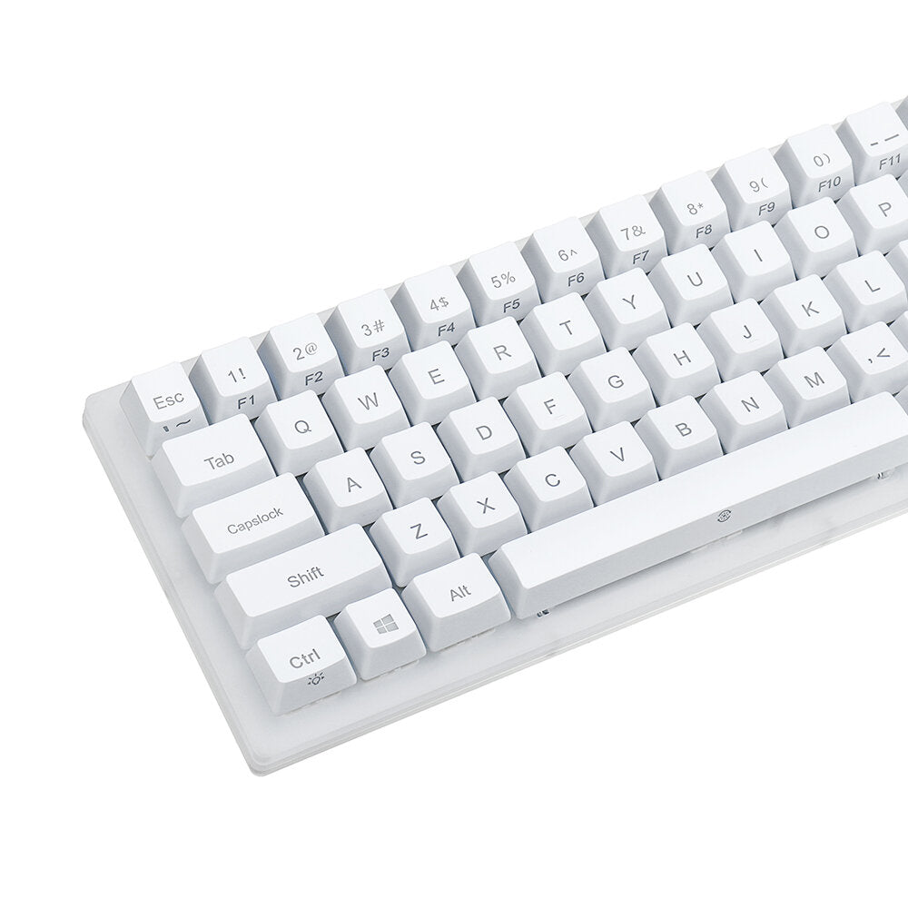 Mechanical Keyboard 66 Keys Gateron Switch Hot Swappable Tyce-C Wired RGB Backlit Gaming Keyboard with Crystalline Base for PC Laptop