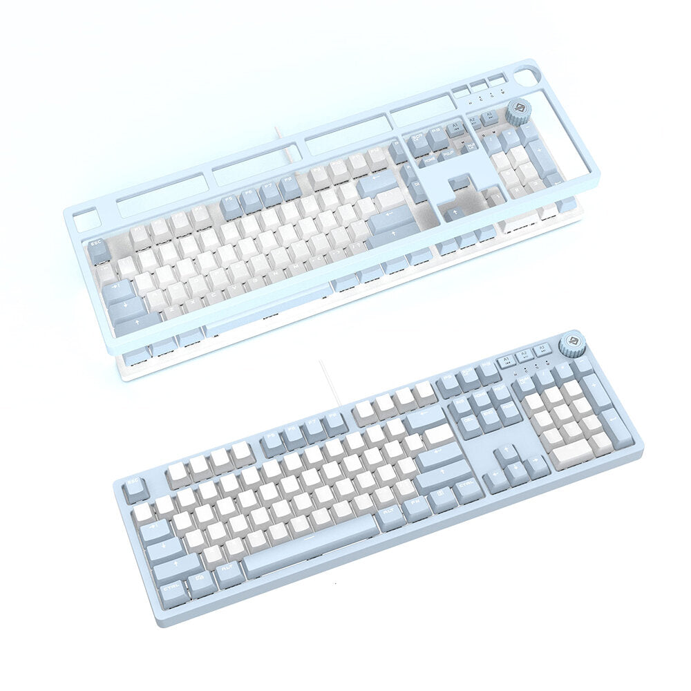 Mechanical Gaming Programming Keyboard Type-C Wired Keyboard 104 Keys Macro With Magnetic Upper Cover Translucent PBT Supplement Keycaps