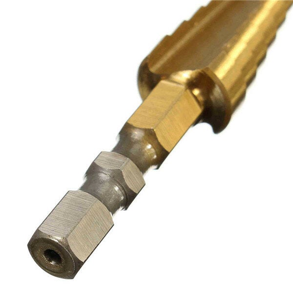 3-13mm HSS Titanium Coated Step Drill 1/4 Inch Hex Shank Bit