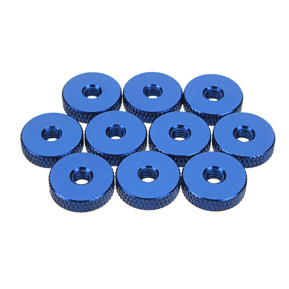 M4AN3 10Pcs M4 Manual Knurled Thumb Screw Nut Spacer Flat Washer Aluminum Alloy Multicolor