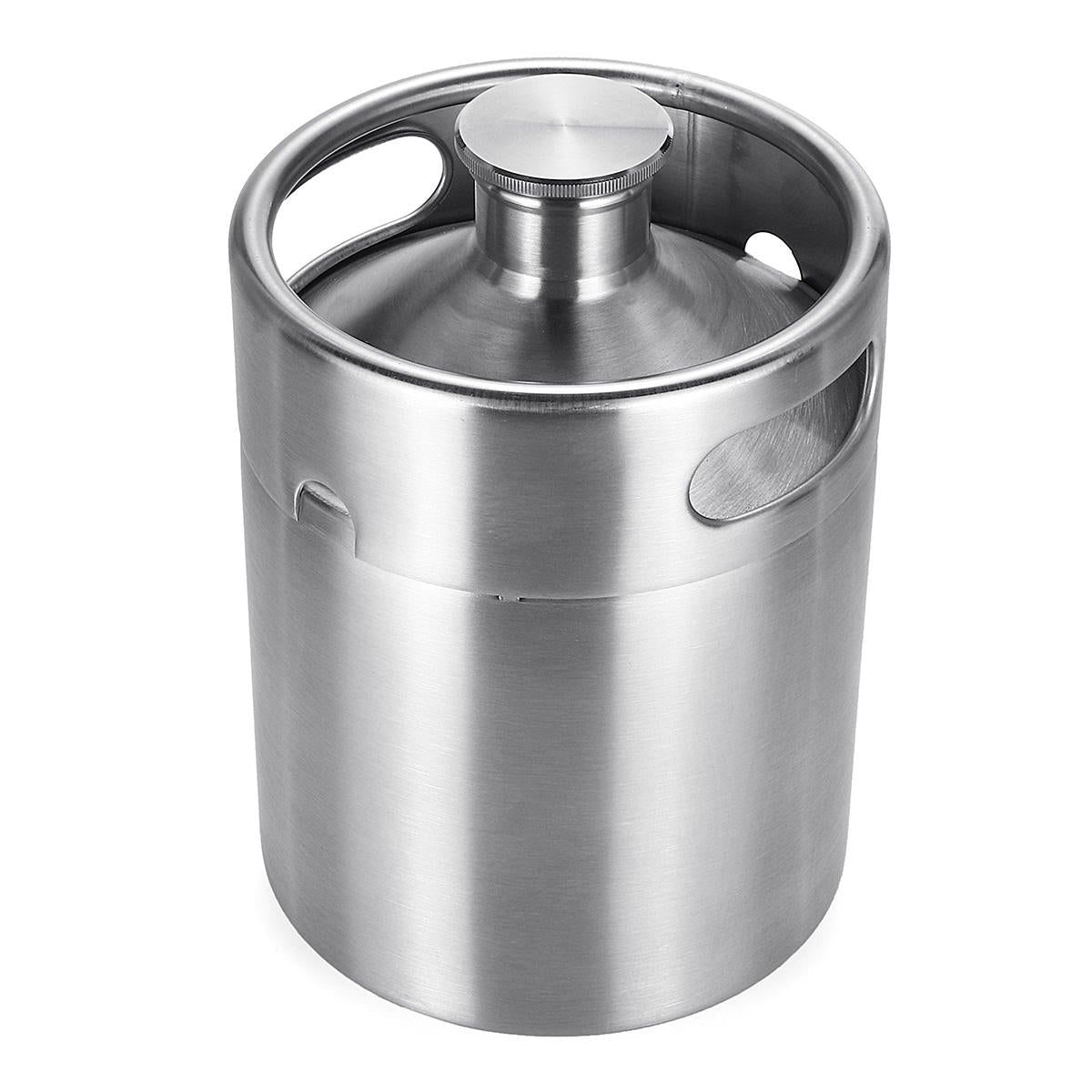 2L Stainless Steel Wine Bucket Beer Keg Bottles Growler Homemade Barrel Silver