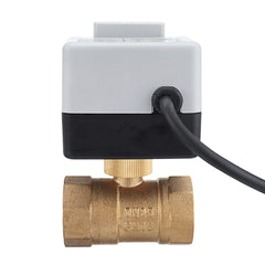 AC 220V 1/2" 3/4" 1" 1-1/4" Motorized Electric Brass Ball Valves 2 Way 3 Wires Full Port Valve