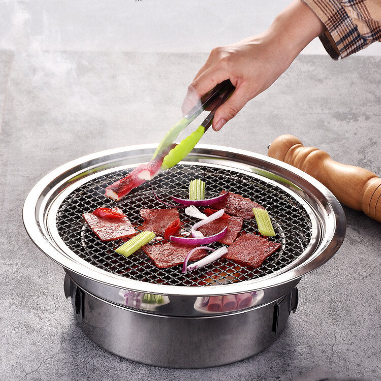 7PCS/Set Stainless Steel Korean Charcoal Barbecue Grill Home/Outdoor Camping Portable Smokeless Barbecue Stove