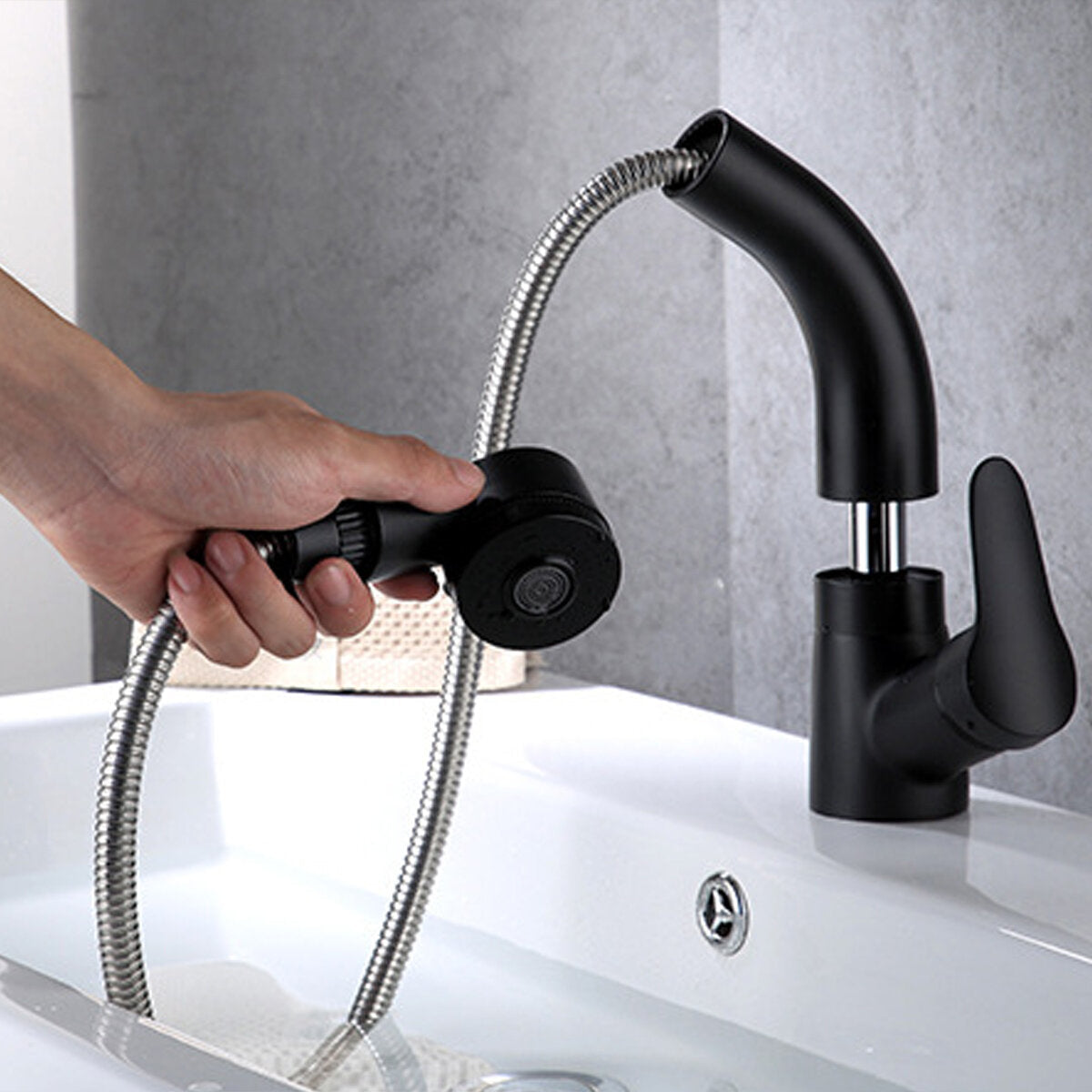Kitchen Mixer Taps Pull Out 360 Swivel Spout Spray Sink Basin Brass Faucet