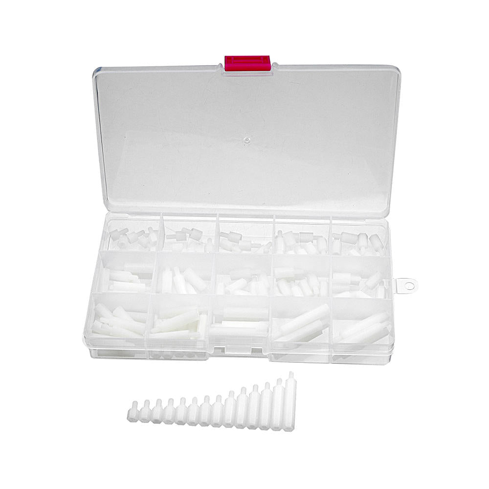 M3NH15 140Pcs M3 Nylon Hex Screw Black/White Female to Male PCB Standoff Column Set