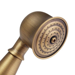 G1/2 Antique Copper Handheld Faucet Shower Head Spraying High Pressure w/ Flexible 1.5m Hose for Bathroom