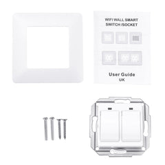 EU Standard 2 Gang Smart Push Button Switch Tuya Wireless Remote Control Work with Alexa Google Home