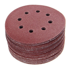 50pcs 125mm 8 Holes Hook Loop Sanding Discs 40/60/80/100/120 Grit Sander Pad Set