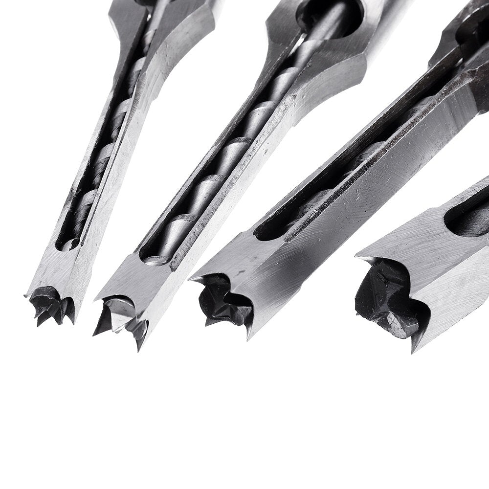 6.35/7.94/9.5/12.7mm Square Hole Drill Bit Mortising Chisel 1/4 to 1/2 Inch