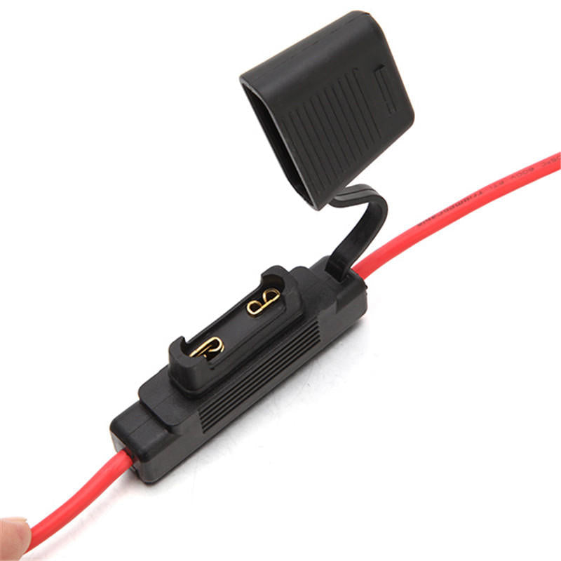 Large Blade Inline Car Fuse Holder Waterproof 10 AWG Gause with 30AMP Fuse