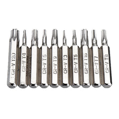 10pcs 4mm CR-V Screwdriver Bit Set Slotted Torx Batch Head Bit Mobile Phone Repair Tools Kit