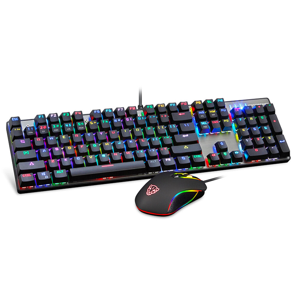 Original Motospeed Blue Switch 104Key Mechanical Gaming Keyboard and Mouse Combo