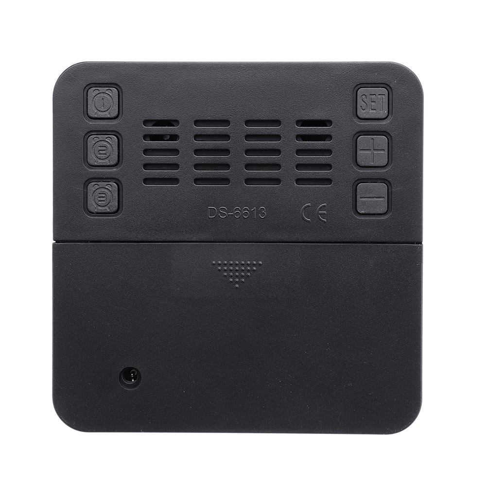 Square HD Mirror Alarm Clock Multifunction Digital Alarm Clock Mute LED Mirror Clock Makeup Mirror