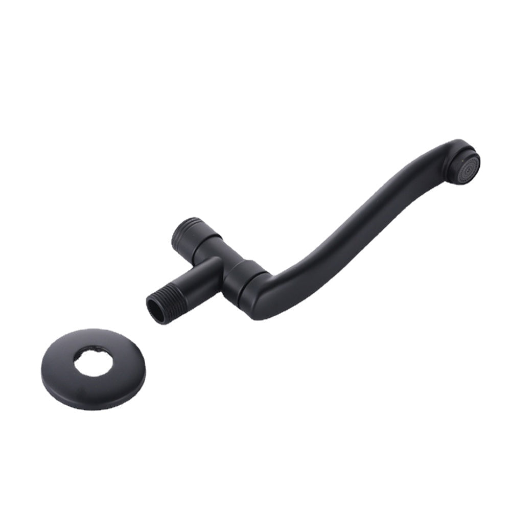 Black Stainless Steel Bathroom Washbasin Faucet Tap Countertop Basin Single-Hole Hot And Cold Water Mixer Wall Mount