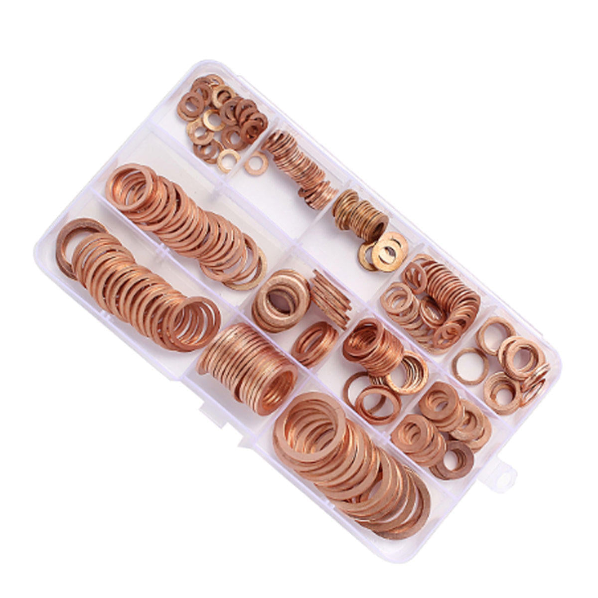 280Pcs/Set Seal Assortment Set Copper Washer Gasket Nut Oil Copper Rings Discs