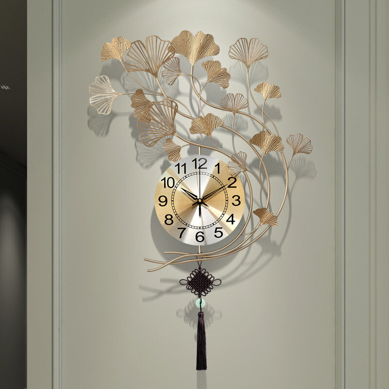 Leaf Clock Wall Clock Living Room Home Fashion Personality Creative Wall Clock Modern Minimalist Decoration