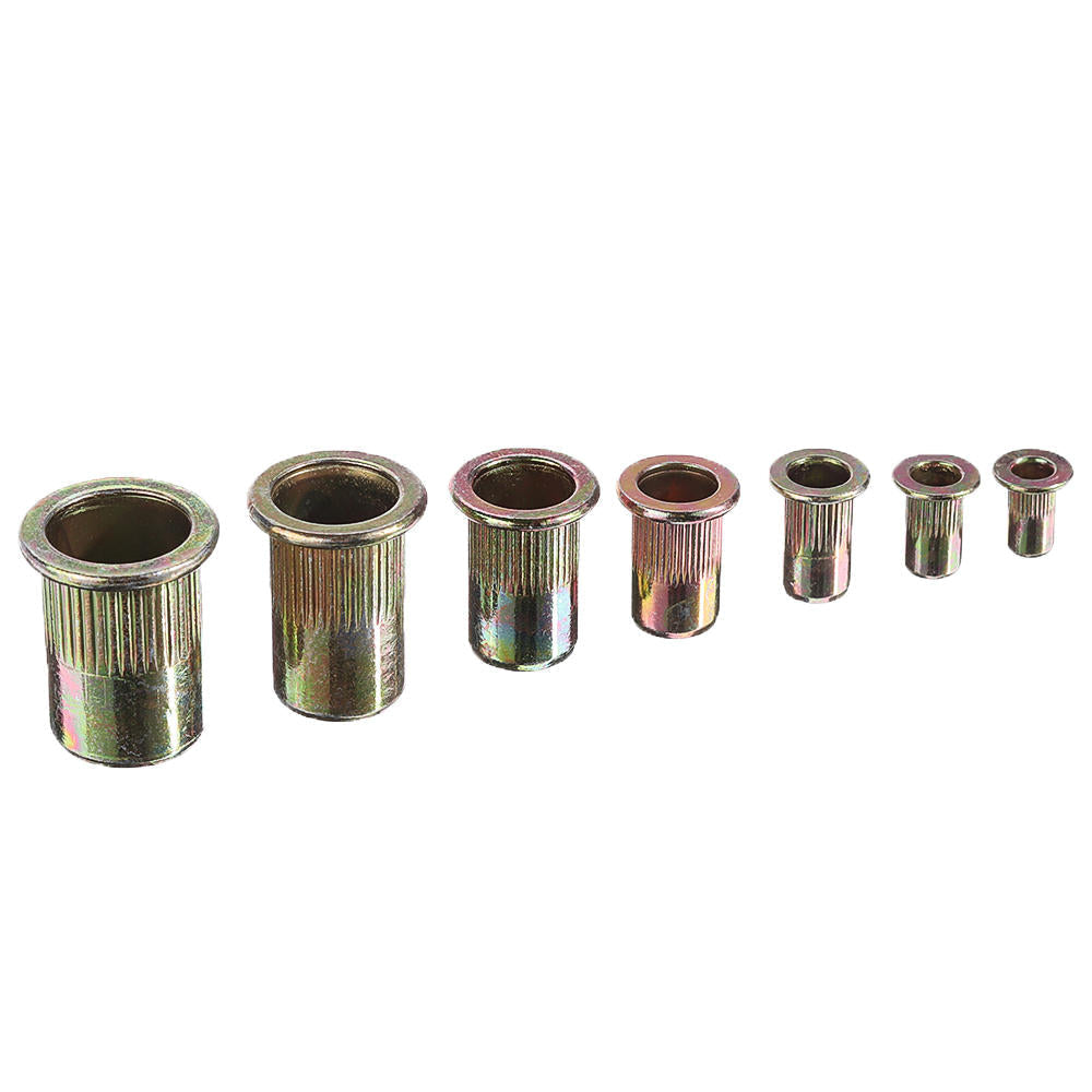 220Pcs M3/M4/M5/M6/M8/M10 Zinc Plated Rivet Nut Threaded Countersunk Head Insert Nut Tool Kits