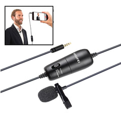 Professional Microphone 6M Lavalier Stereo Audio Recorder Interview Clip for Camera Smartphone Laptop DSLR