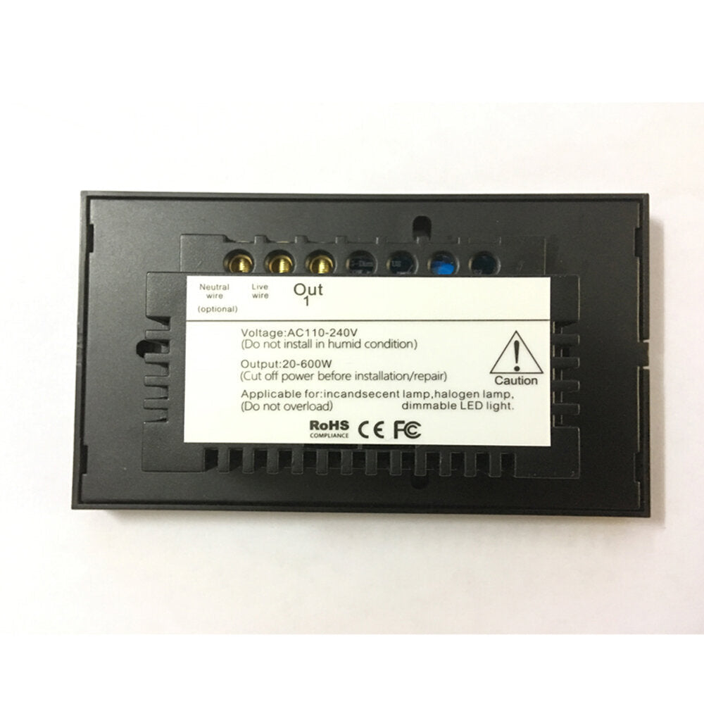 US Remote Control Ceiling Fan Switch Crystal Glass Panel Wireless Ceiling Fan Stepless Speed Switch with RF433 Switch 600W 220V