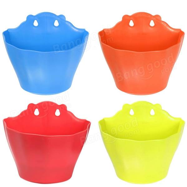 Wall-mounted Multicolor Plastic Flower Pot Garden Balcony Potted Plant Flower Pot