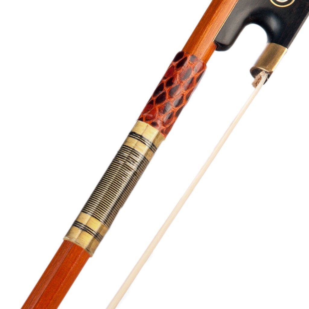 Master Violin Bow 4/4 Pernambuco Fiddle Bow White Mongolia Horsehair Octagonal Stick Snake Skin Grip Black Ox Horn Frog