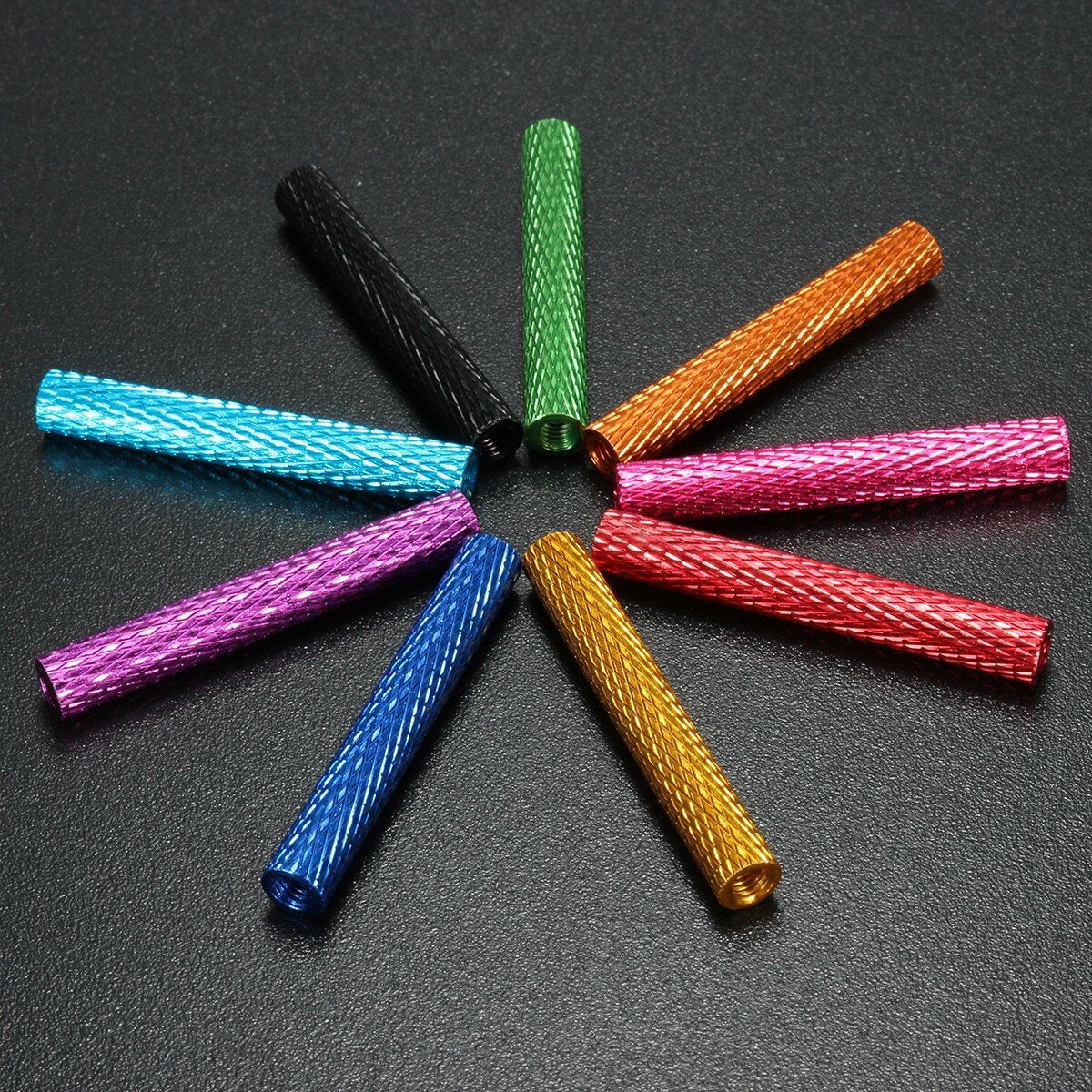 M3AS9 10Pcs M3 40mm Knurled Standoff Bolt Aluminum Alloy 6061 Anodized Spacer Multicolor