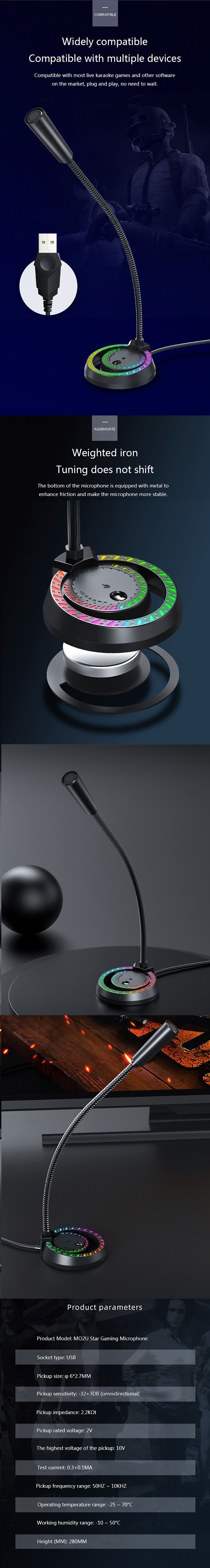 Star Gaming Microphone 360 Sensitive Pickup Intelligent Noise Reduction Widely compatible Plug and Play