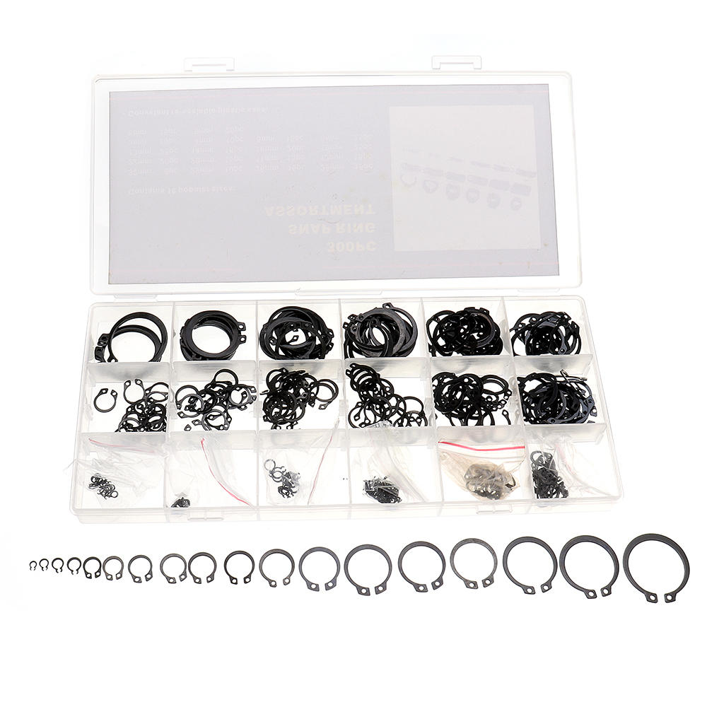 300Pcs Heat Treated Carbon Steel C-Clip Retaining Rings Circlip Snap Ring Set 9-32mm